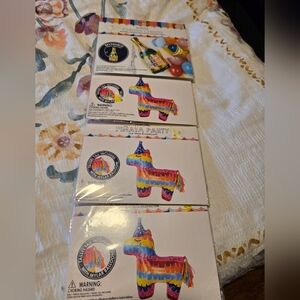 4 Packed Party Rainbow Piñata Mylar Balloon - Pink, Yellow, Blue, Orange, Purple